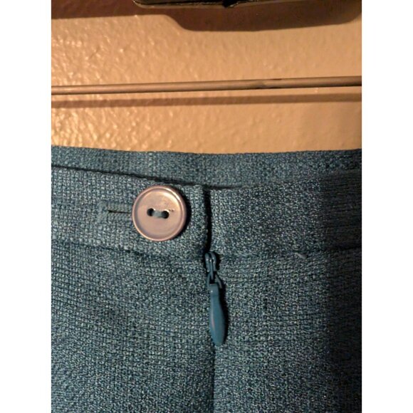 Vintage Judith Hart Skirt 20W Teal Blue Basketweave Texture Long Pencil Career - Picture 4 of 6
